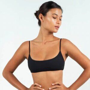 NoBadADDICTION black ribbed BANDEAU BIKINI TOP | AISHA NERO xs